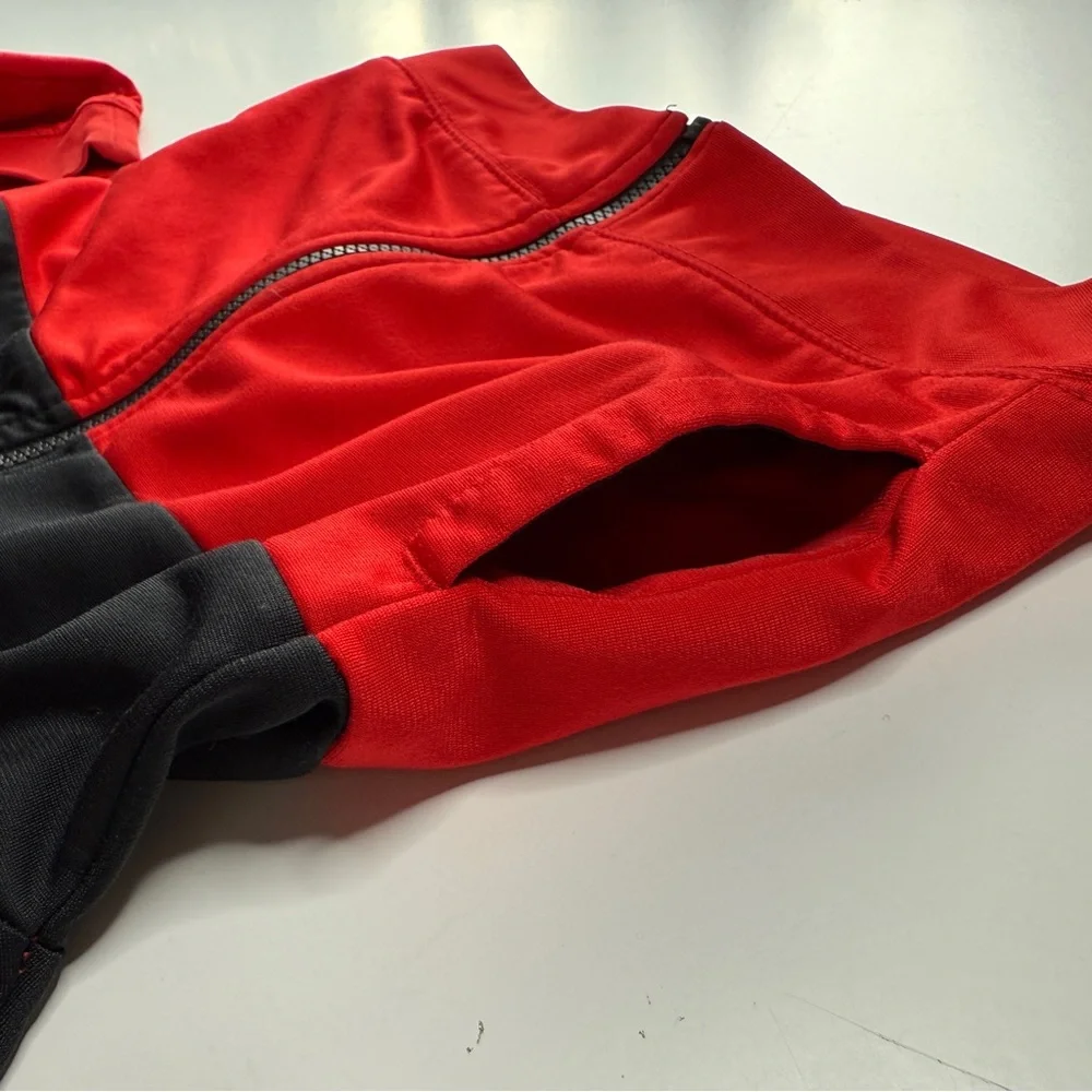 NIKE Full Zip Track Jacket Colorblock Black Red Kids Size 5/S (4-5‎ Years Old)